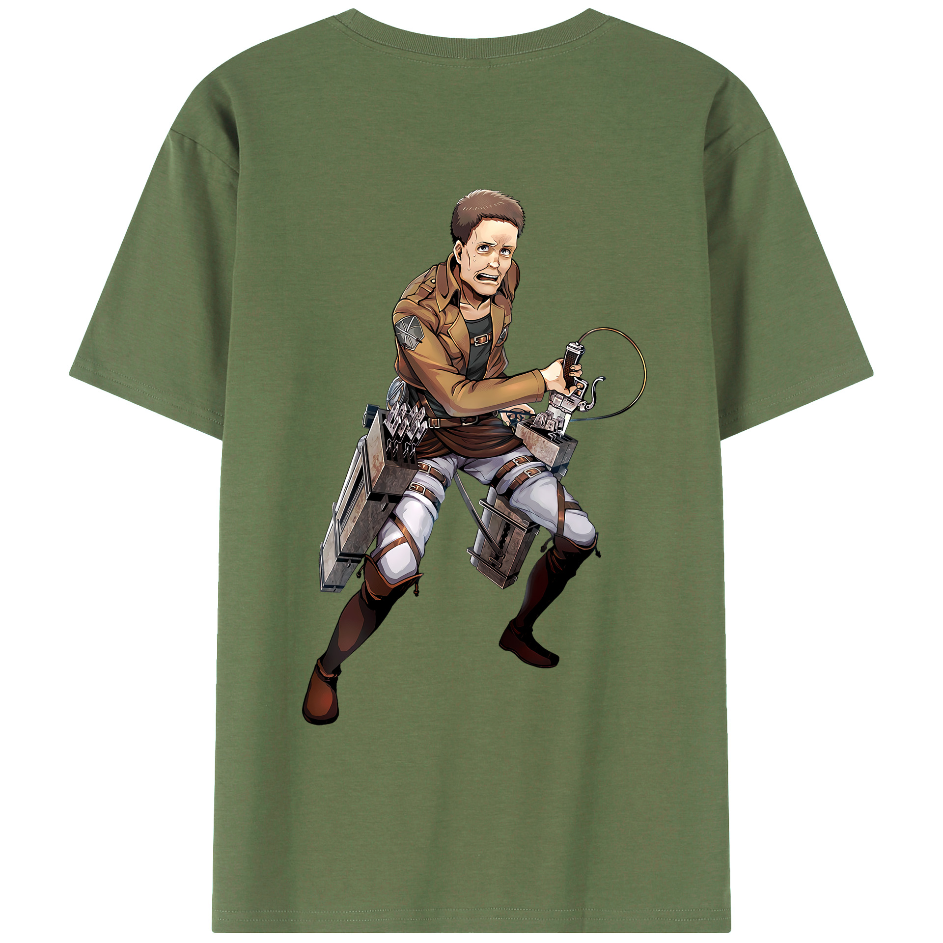 （画像用） 進撃の巨人 Attack on Titan 綿100％ メンズ半袖Tシャツ（バックプリント） 通気性